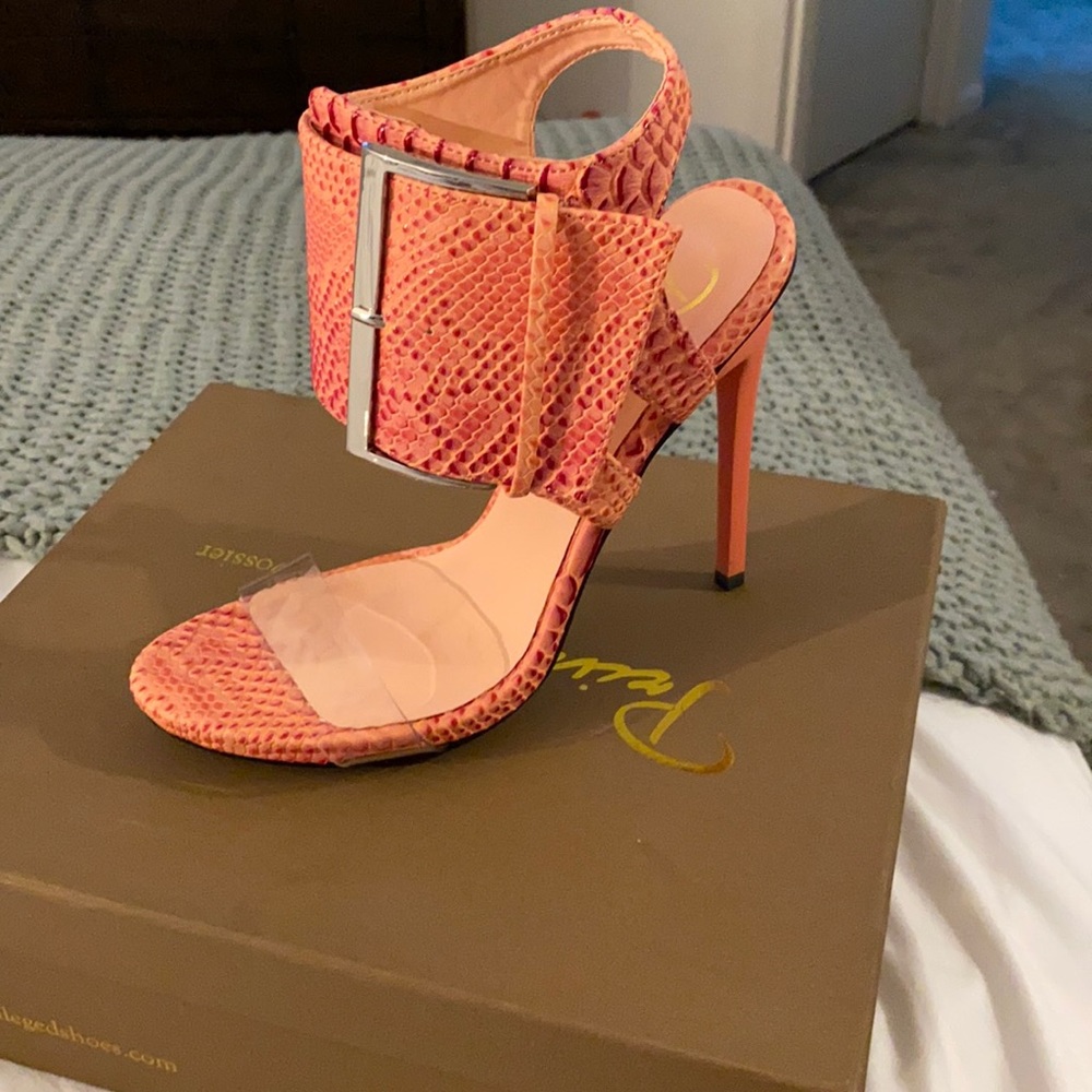 Pink snake skin shoes